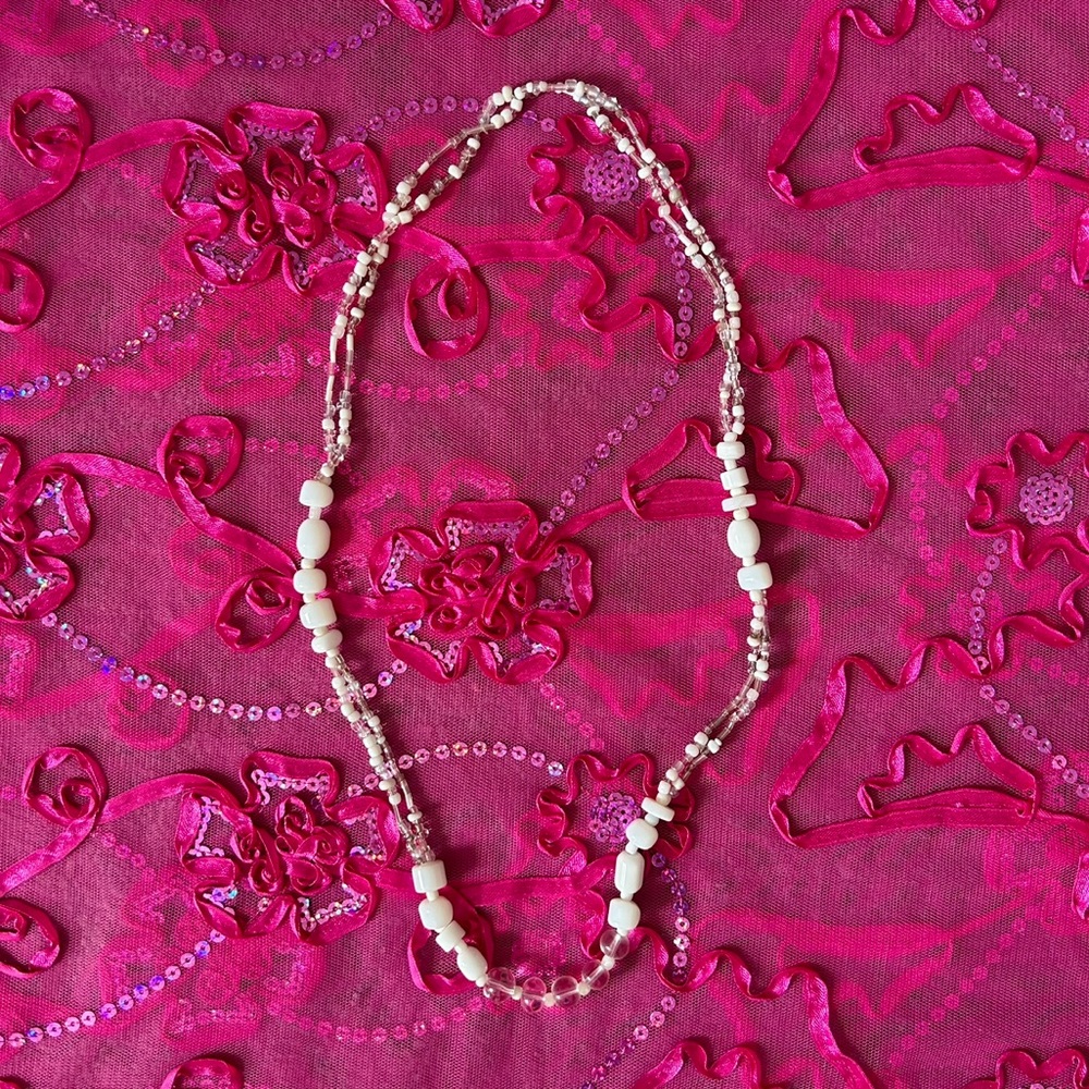 white beaded necklace